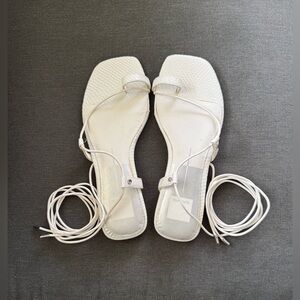 Dolce Vita Dash‎ white leather strap lace up gladiator flat sandals women size 8